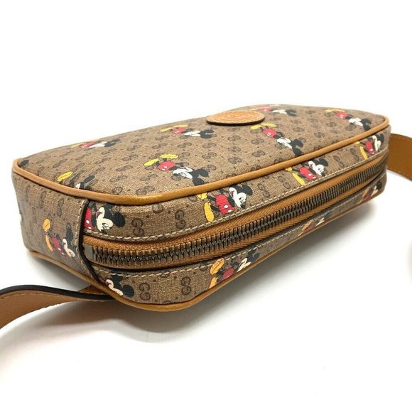 Authentic GUCCI 602695 Disney Collab Mini GG Supreme Belt bag body bag Canvas - Picture 4 of 12